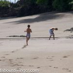 Playing on the beach at the Caño Island station